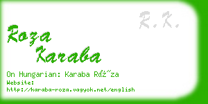 roza karaba business card